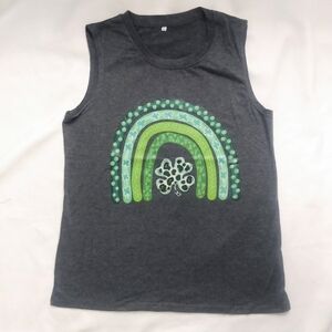 St Patrick's Day womens gray Tank top NWOT M
